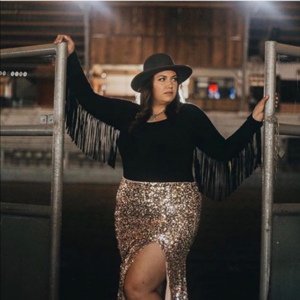 Black Fringe Romper/Bodysuit